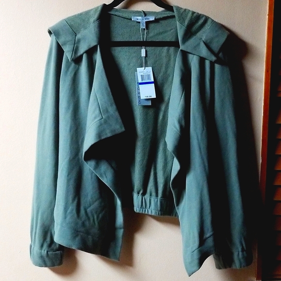 grey & gray Tops - Green Sweatshirt Jacket XL